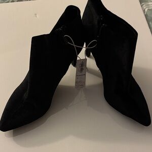 Old Navy Black Ankle Booties Suede Feel